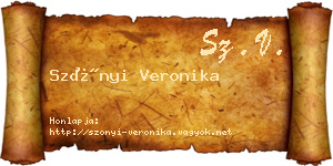 Szőnyi Veronika névjegykártya